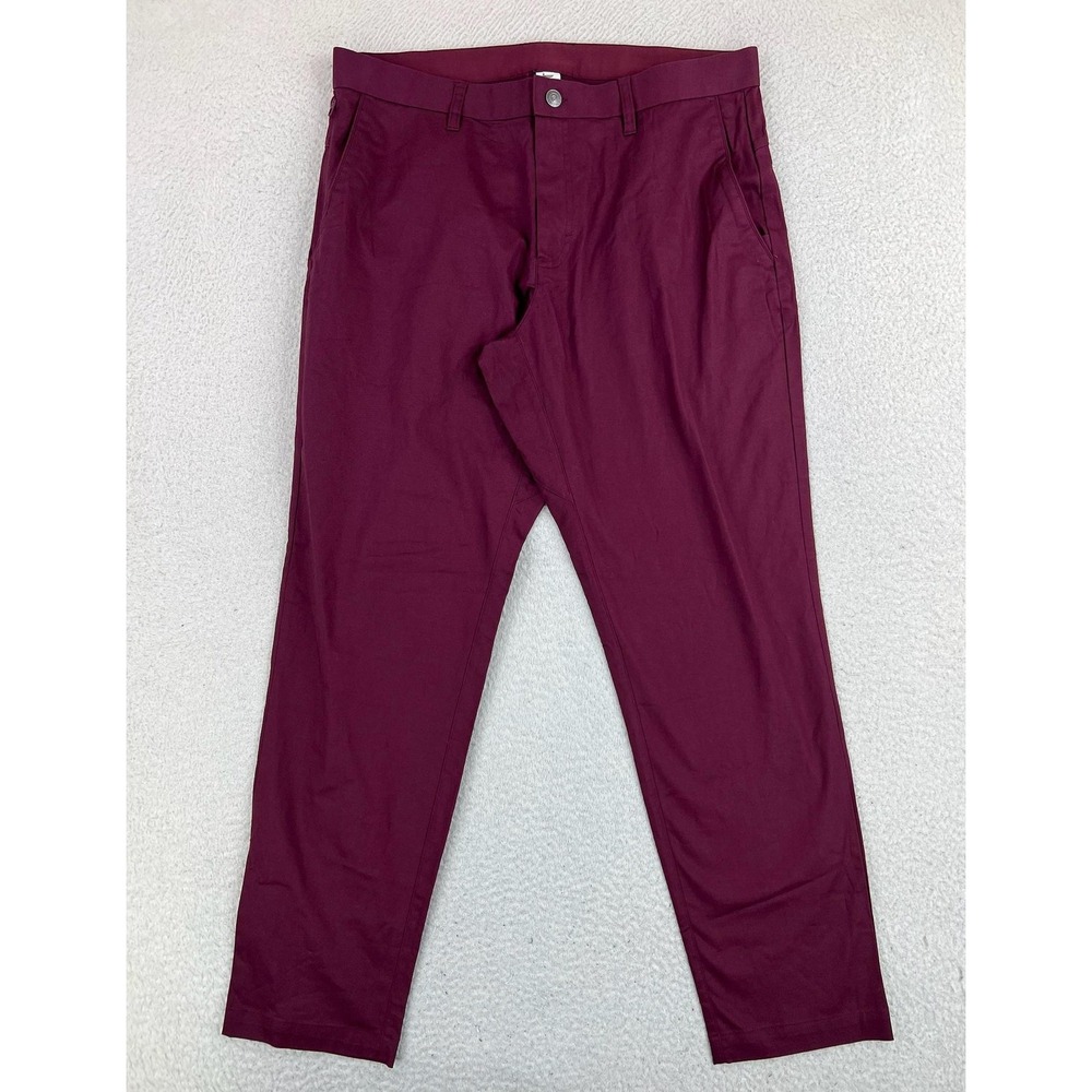 Fabletics Pants Mens 35x32 Purple High Side Chino Classic Fit Stretch Casual